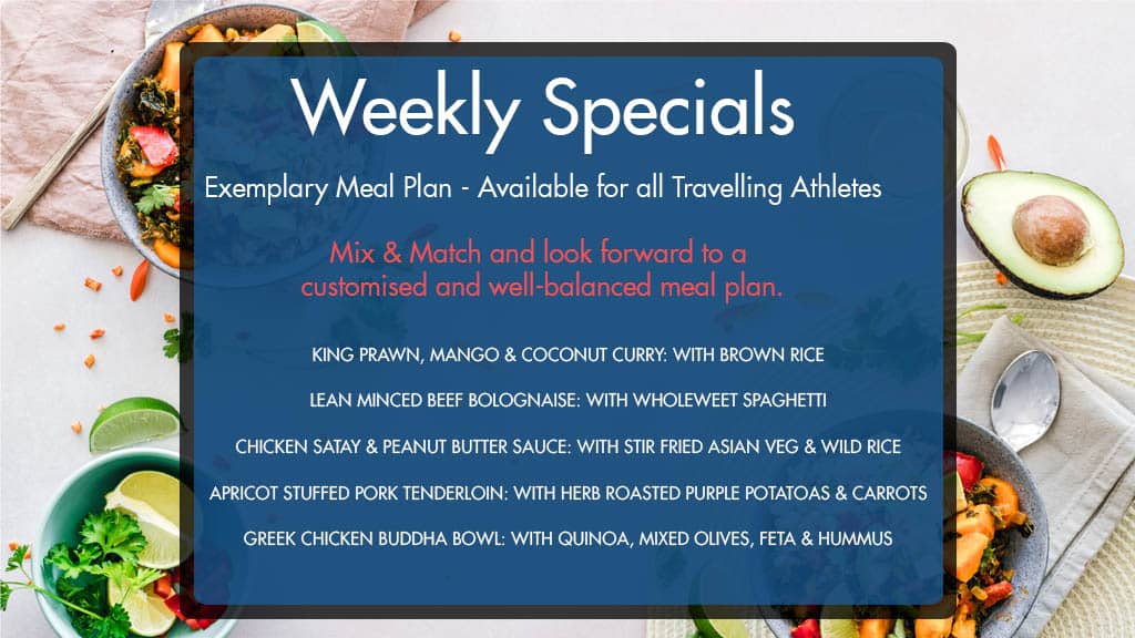 Weekly Meal Plan - Travelling Athletes - Fitness Holiday