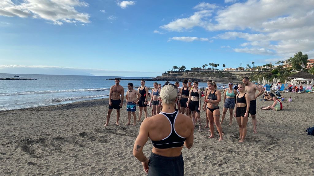 Outdoor workout during Fitcations - Travelling Athletes in Tenerife